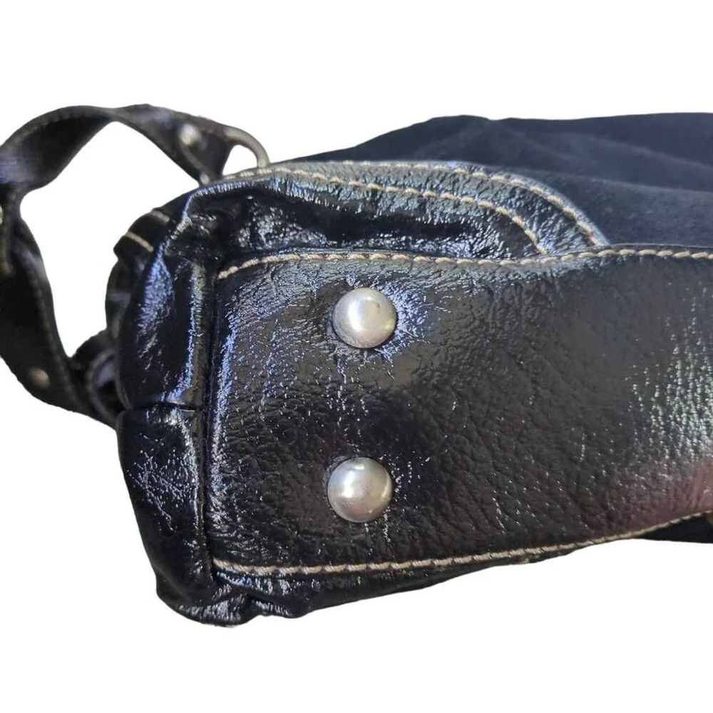 The Sak Suede Patent Leather Black Hobo